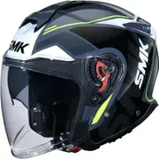 SMK GTJ Tourer, open face helmet , color: Black/Grey/White/Neon-Yellow , size: M