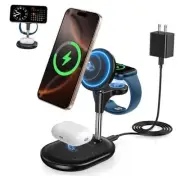 3 in 1 Wireless Charging Station for Apple MagSafe Charger, 15W Fast Qi