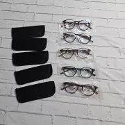 Kerecsen 5-Pack Rectangular Retro Style Men Reading Glasses +2.50 Multicolour
