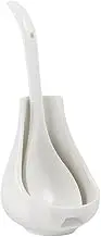 1 Set Ceramic Spoon Rest Ladle Spoon Holder Soup Ladle Rest Holder Farmhouse Kitchen Decor Cooking Utensils Stand Ice Tea Spoon Condiment Spoon Storage Kitchenware Ceramics White