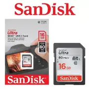 SanDisk 16GB SD Card SDHC Ultra Class 10 DSLR Video Camera Memory Card 80mb/s AU