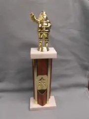 Santa Clause trophy beautiful vintage metal column marble base award
