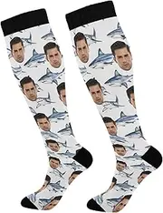 [Caihoyu] Custom Face Compression Socks Women Graduated Support For Nurses, Athletic, Travel & Flight Socks