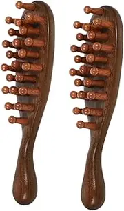 Healeved Scalp Stimulation Comb Wooden Massage Tool Sandalwood Detangle Hair Relieve Stress for Grooming