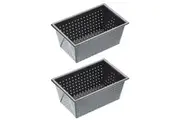 2x Mastercraft 16x10cm Crusty Bake Non-Stick Box Sided Loaf Bread Pan Baking BLK