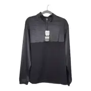 .NWT Pebble Beach Men's Quarter Zip Pullover in Black Size Large