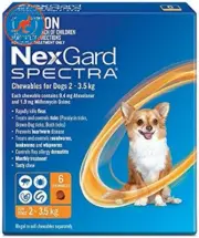, Flea, Tick & Worming Monthly Chew, Spectra, Dog, 2-3.5Kg, 6Pk