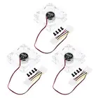 3Pcs Clear Computer Case Fan 1800RPM 80mm 4 Pin White 4 LED 12V with 12 Screws