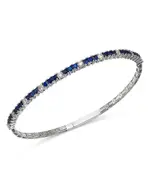Bloomingdale's Fine Collection Sapphire & Diamond Bangle Bracelet in 14K White Gold