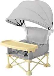 Meindin Travel Booster Seat for Table | Booster Dining Seat - Portable Children's Booster Dining Chair h Removable Tray, Sunshade for Travel, Beach, Camping Chair