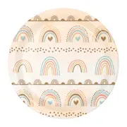 Boho Rainbow Small Paper Plates (Pack of 8)