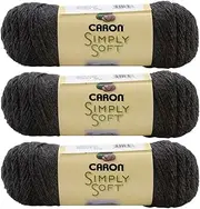 [Caron] Simply Soft Heather Yarn (3-Pack) Charcoal H9700H-9508