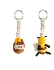[LIVING TEXTILES] Bee and Honey Pot Stroller Toy 2 Pack