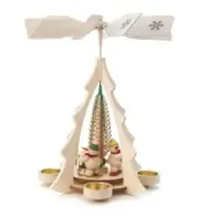 Playing Snowmen German Tea Light Pyramid