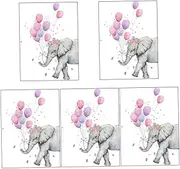 NOLITOY 5 Sets Animal Balloons Wall Sticker Peel and Stick Decal for Boys and Girls Room Decor Easy Install Cartoon PVC Wall Decal