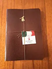 NWT SET 3 BIEFFE BROWN JOURNAL/NOTEBOOKS 8" X 5.5" RED EDGES MADE ITALY