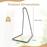 Adjustable Steel Hammock Chair Stand with Safety Hook for Indoor/Outdoor Use