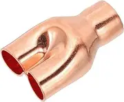 uxcell 3/4" x 5/8" x 5/8" ID Tee Y Type Copper Fitting, 1 Pcs Welding Joint Split Union Intersection for HVAC, Air Conditioning Refrigeration System