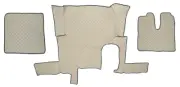 Beige Eco Leather Floor Mats Covers for MAN TGX 2007-2017 One Drawer RightHDrive