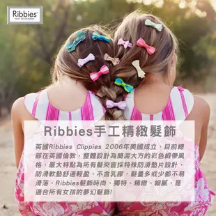 英國Ribbies 柔瑰粉單色髮夾4入組