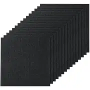 Carpet Tiles Peel and Stick, 24” x 24” Squares Self Adhesive Carpet Floor Tile, Soft Padded Carpet Tiles, Easy Install DIY for Bedroom Living Room Indoor Outdoor (15Tiles, Carbon