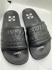 Off-White Virgil Abloh Black HF Pool Slide Sandals 9B / 39EU - NEW BOX