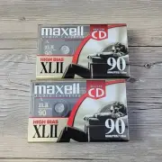 2 NOS & Sealed Maxell XLII 90 Blank Audio Cassette Tapes Type II High Bias