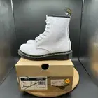 Dr. Martens 1460 Womens Size 6 Platform Boots White Smooth Leather High Doc NEW