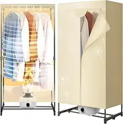 Heated Clothes Airer with Cover, Dry Soon 2-Tier Electric Clothes Dryer, 1200W Clothes Drying Rack Indoor Load 10kg Electric Dryer Machine with 180 Min Timer for Apartment and Home