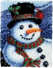 Generic Xmas Latch Hook Kit DIY Embroidery Cross Stitch Needlework for Rug Carpet Making - Snowman