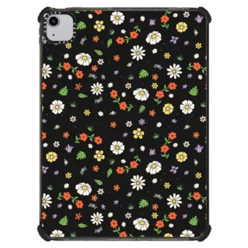 iPad Air (4th/5th gen) iPad Impact Case Flower Power Black iPad Case by Martina Martian