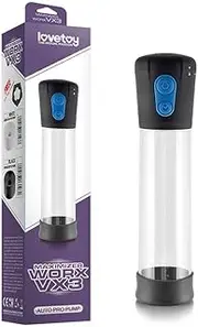 Maximizer Worx VX3 Auto Pro Pump Black Pumps Lovetoy Male Pumps Sexual Wellness Products Penis Pump Handheld Vacuum Male Masturbator Male Sex Toy Electric Pump Penis Extender Penis Enlargement Vacuum Pump