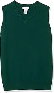 [Amazon Essentials] Boys' Uniform Cotton V-Neck Sweater Vest