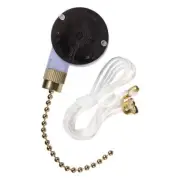 Jandorf 61202 3A 125V 1-Pole 2-Speed 3-Push Terminal Brass Pull Chain Switch