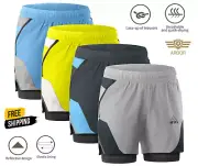 Mens Running Shorts Gym Bodybuilding Jogging Pants Training Workout Compression