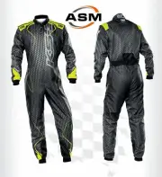 GO KART RACING SUIT CIK/FIA LEVEL2 KARTING SUIT BLACK GREEN DIGITAL SUBLIMATION