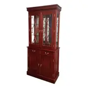 Solid Mahogany Wood 2 doors Bookcase / Display Cabinet Antique