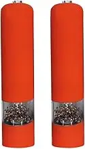 Electric Pepper and Salt Grinder, Battery Powered Peppercorn Grinder Refillable, Handed Automatic Salt Pepper Mill Grinder, Electric Pepper Grinder with Adjustable Coarseness (Red)