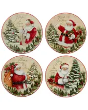 Certified International Holiday Wishes Set of 4 Dessert Plate