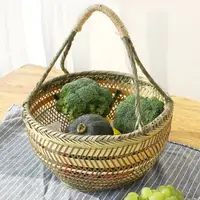 在飛比找樂天市場購物網優惠-家用竹編竹籃手提籃子手工雞蛋竹編制品水果菜籃廚房收納筐購物籃