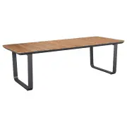 Pallara 240cm Teak Top &amp; Aluminium Dining Table, Grey