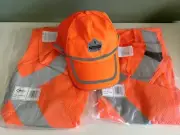 NEW Orange Safety Vests & Baseball Cap Hat - Orr Safety - Medium Large M/L