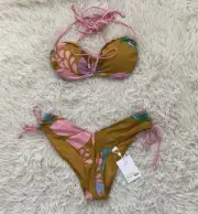 NWT Zimmerman ruched bikini set sz 3 ( L)