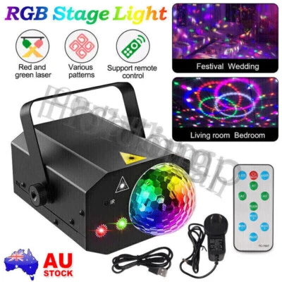 Disco Ball Light LED RGB Stage Lighting Pattern Laser Projector Lamp Party Club