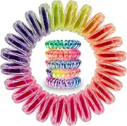 Specora - Spiral Hair Scrunchies Pack of 5-4 cm TPU Colourful Rainbow
