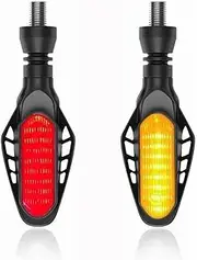 Motorcycle Indicators Turning For Y&amaha R6 R3 MT 07 09 16 LED Motorcycle Directional Indicator Turn Signal Light Flashing Rear Tail Brake DRL Lamp Running(Red Light+yellow Light-c)