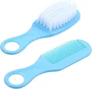 ASAKKURA Baby Brush Comb Set Newborn Gentle Detangler Smooth Durable Anti-Static Blue