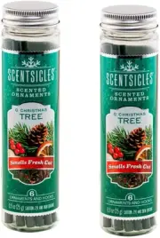 Scentsicles O Christmas Tree Scented Ornaments with Hooks - 2 Bottles (12...