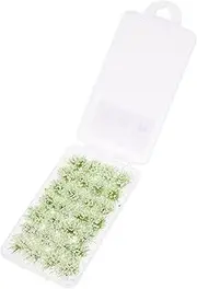28pcs Artificial Grass Clusters Fake Lawn Faux Shrubs Plant Mini Dollhouse Kit Succulents Fallout Artificial Flowers for Decoration Greenery Tuft Needle Mattress Fern Resin White