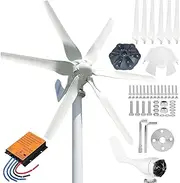 800W / 1000W / 1200W Wind Turbine Generator with MPPT Controller 12V / 24V / 48V Permanent Magnet Generator for Homeuse, Low Noise 6 Fiber Blade Wind Turbines for Outdoor, Street,1000w,48V